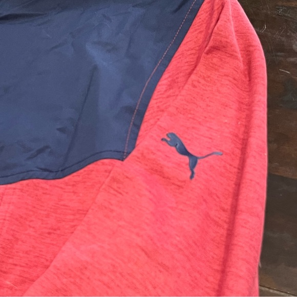 NWT Men’s Pullover Puma Red Blue 3/4 Zip front S - Picture 4 of 10